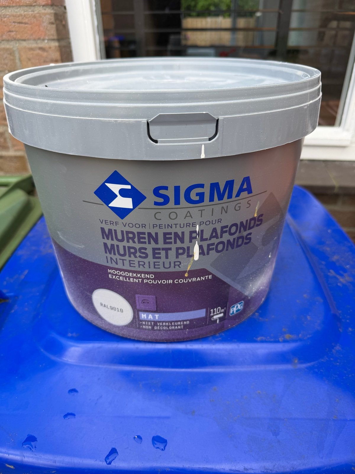Sigma Muurverf 10L RAL9010 - Ongeopend, Ophalen, Wit, Nieuw, Verf