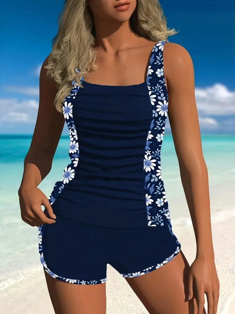 Tankini met pijpjes blauw 38 40 42 44 bikini, Ophalen of Verzenden, Nieuw, Blauw, Bikini