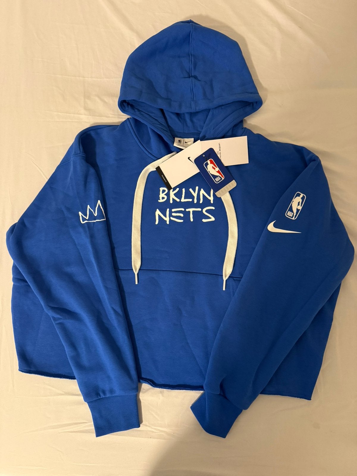 Nike NBA Brooklyn Nets x Jean-Michel Basquiat Hoodie –Size M, Maat 38/40 (M), Blauw, Overige typen, Nieuw