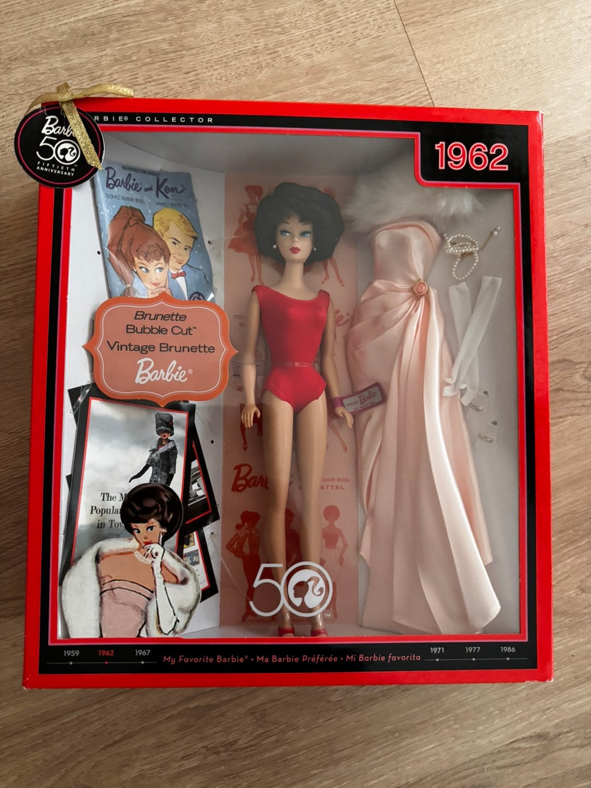Barbie brunette bubble cut repro 50th mattel, Ophalen of Verzenden, Nieuw, Pop