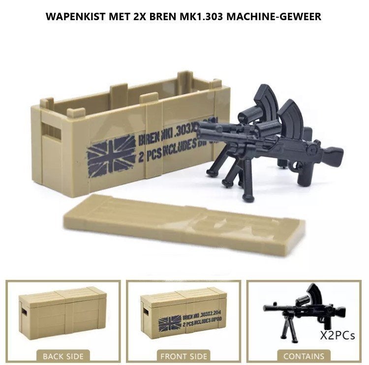 🎁 WW2 Bouwstenen - E20 - Britse wapenkist Bren 🎁, Ophalen of Verzenden, Nieuw
