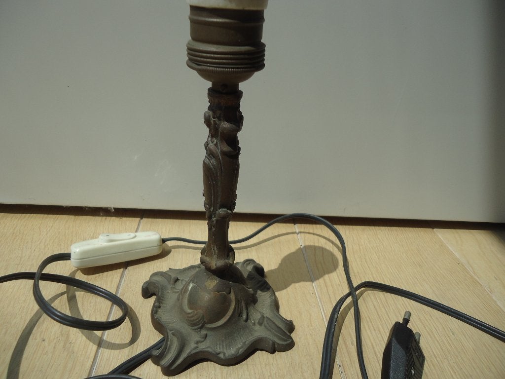 Art Nouveau antieke lampvoet basis van lamp brons ca 1900, Antiek en Kunst, Antiek | Lampen, Ophalen of Verzenden