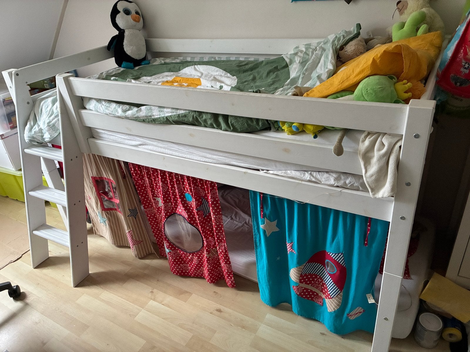 Wit Half hoogslaper 200 x 90 merk Hoppekids, Ophalen, Gebruikt, Halfhoogslaper