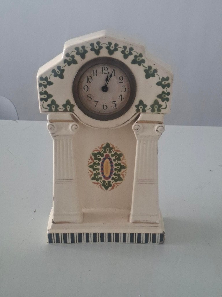 vintage keramieken schouwklok – Jugendstil / Art Nouveau, Antiek en Kunst, Ophalen of Verzenden