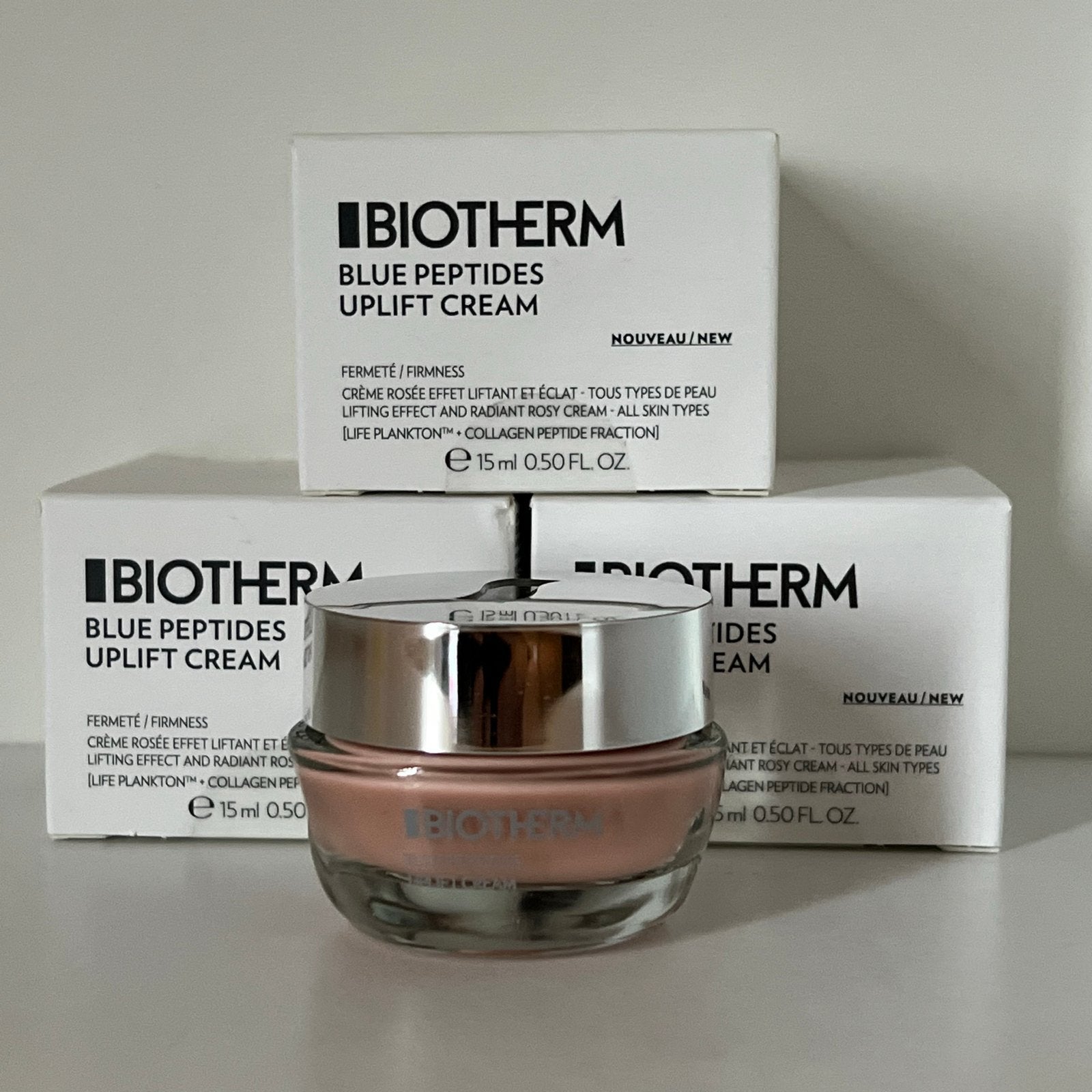 Biotherm Blue Peptides Uplift Cream 15 ml, Ophalen of Verzenden, Nieuw, Gehele gezicht, Verzorging