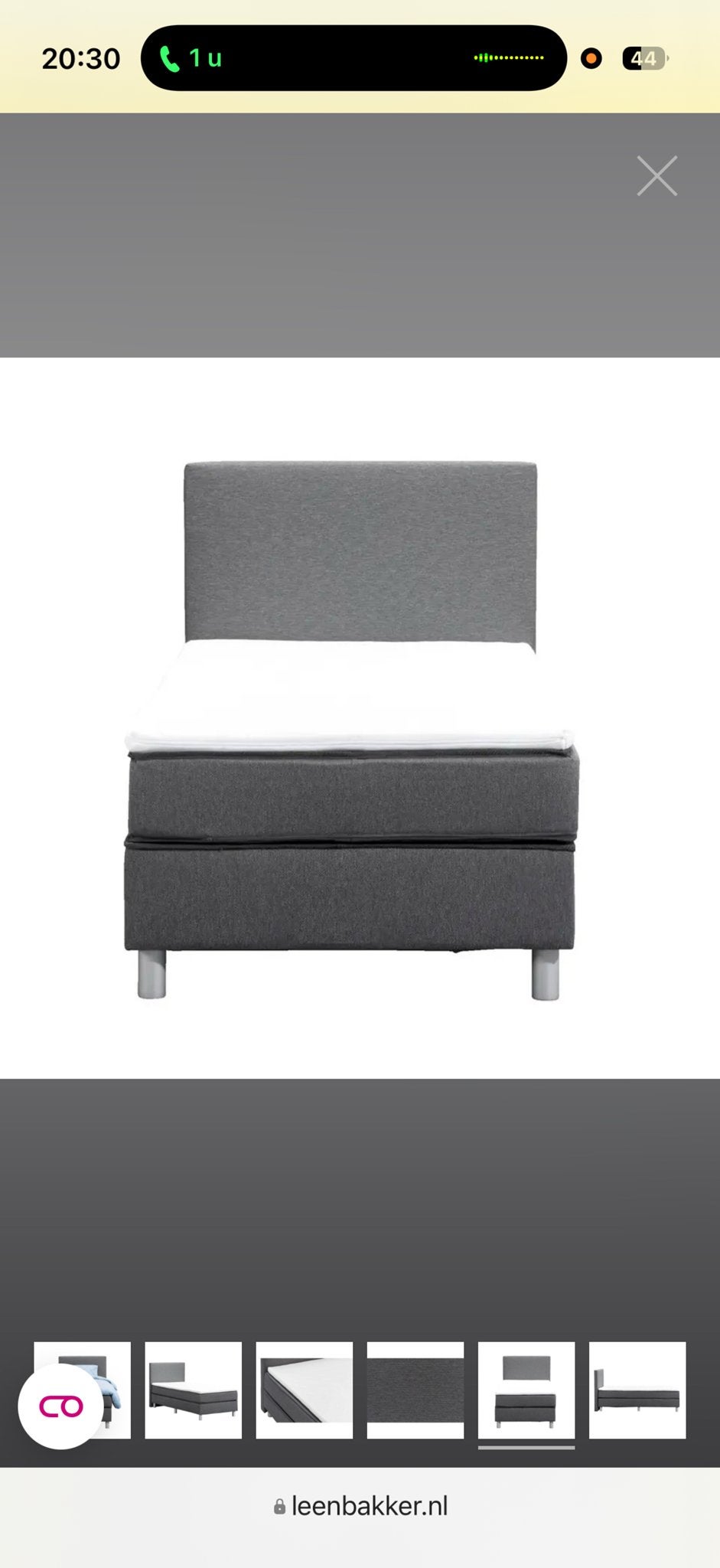 Eenpersoons boxspring Alta van Leen Bakker, Ophalen, Gebruikt, 90 cm, Eenpersoons