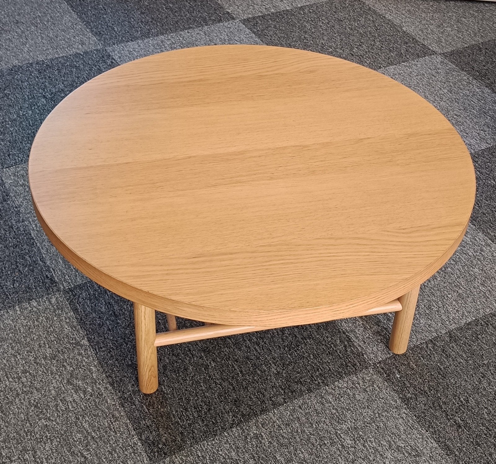 Ronde salontafel van eikenhout, 90 cm diameter, Ophalen, Gebruikt, 50 tot 100 cm, 50 tot 100 cm