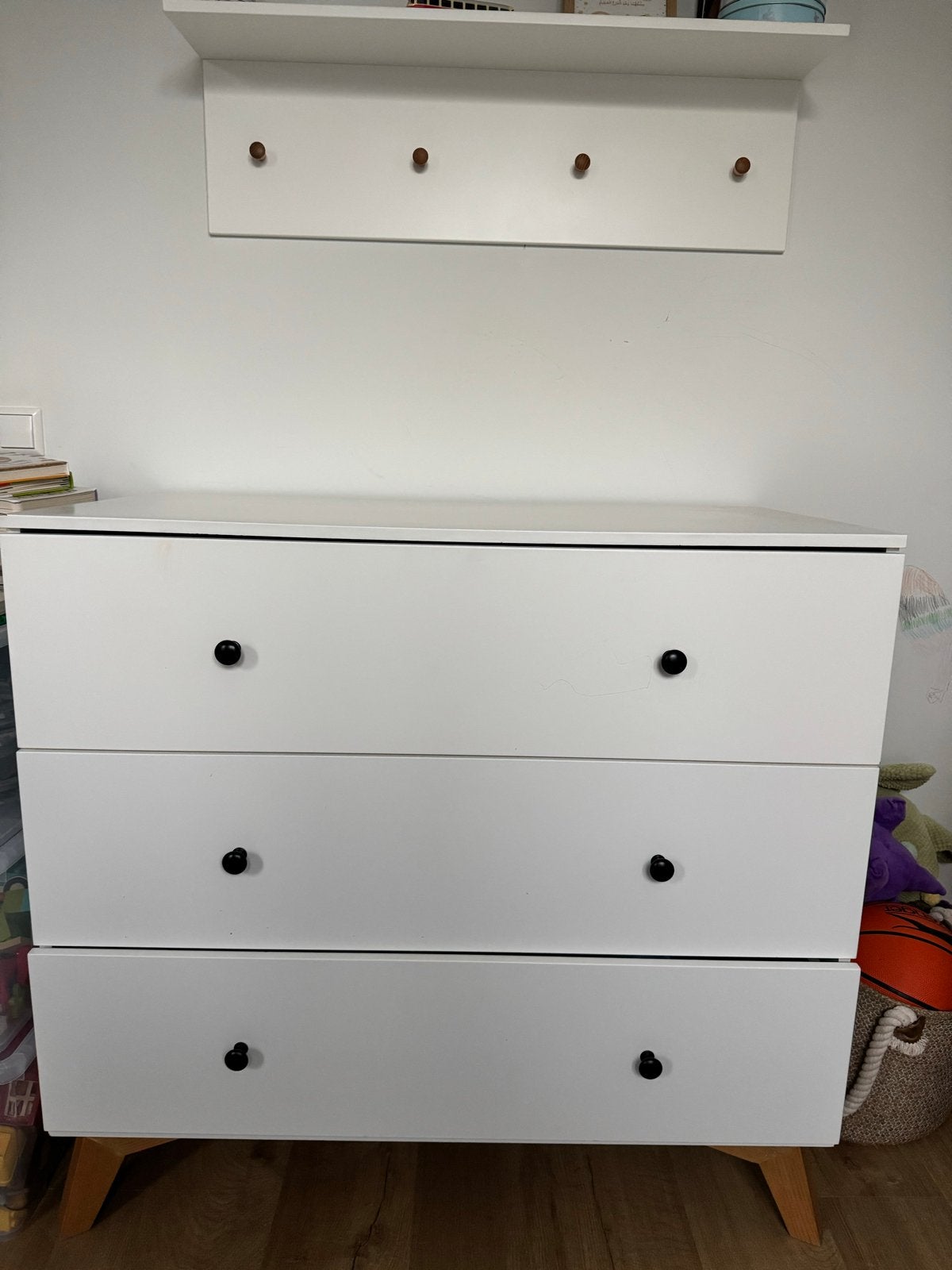 TWF babykamer, kast, ladekast en plank  (excl. bed), Ophalen of Verzenden, Gebruikt, Jongetje of Meisje