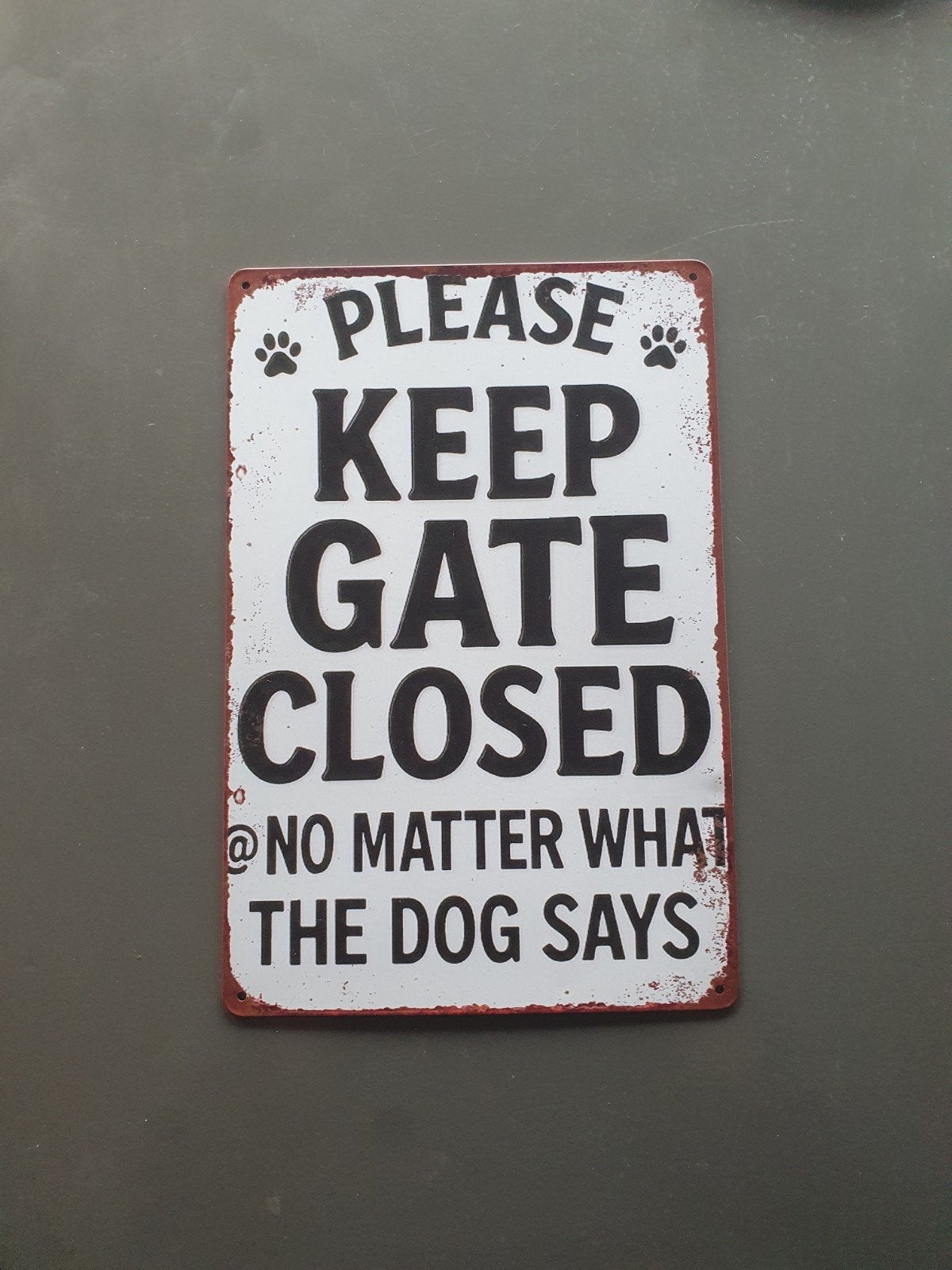 Metalen bord "Please Keep Gate Closed" 20x30 cm, Vintage, Nieuw, Ophalen of Verzenden, Metaal