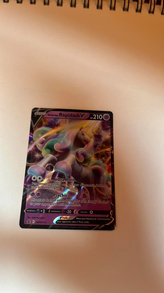 Galarian rapidash V, Verzenden, Zo goed als nieuw, Losse kaart, Foil