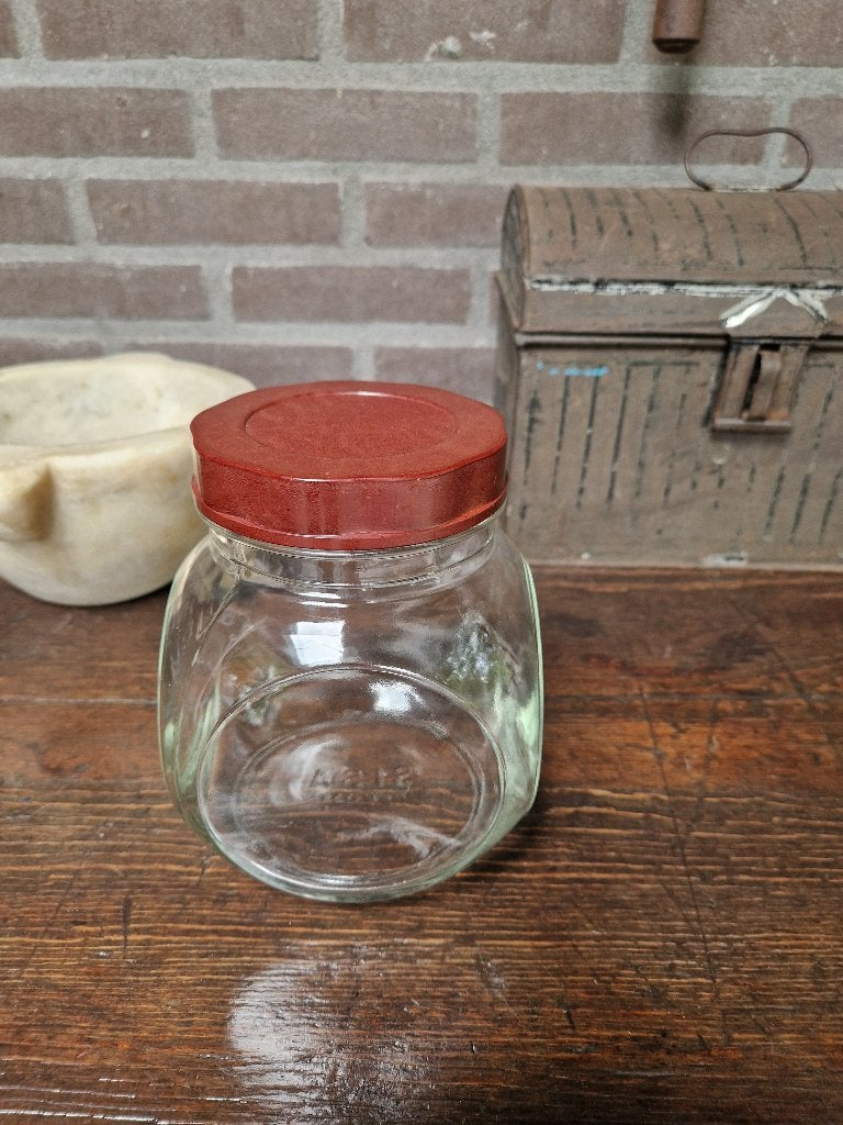 vintage Sisa snoep voorraadpot met bakelieten deksel, Ophalen of Verzenden