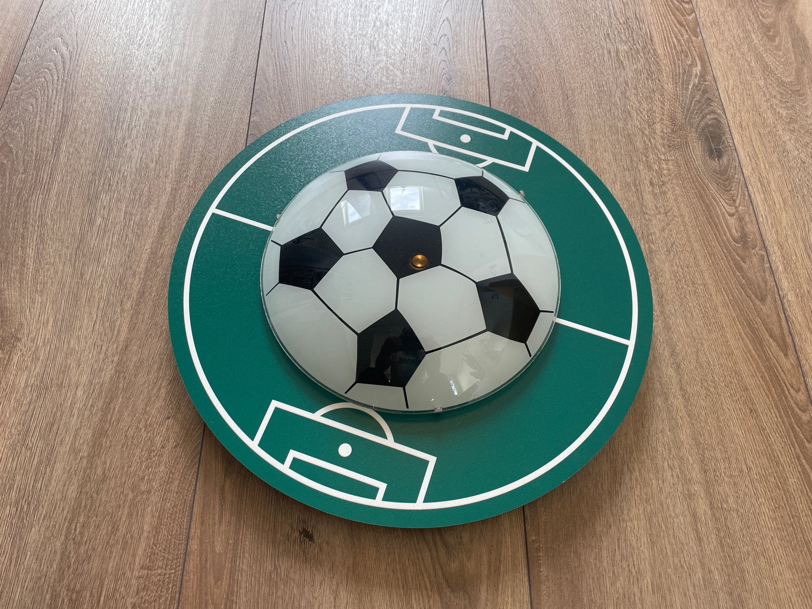 Voetbal Plafondlamp Glas - Groen Veld Kinderkamer, Kinderen en Baby's, Kinderkamer | Inrichting en Decoratie, Ophalen of Verzenden