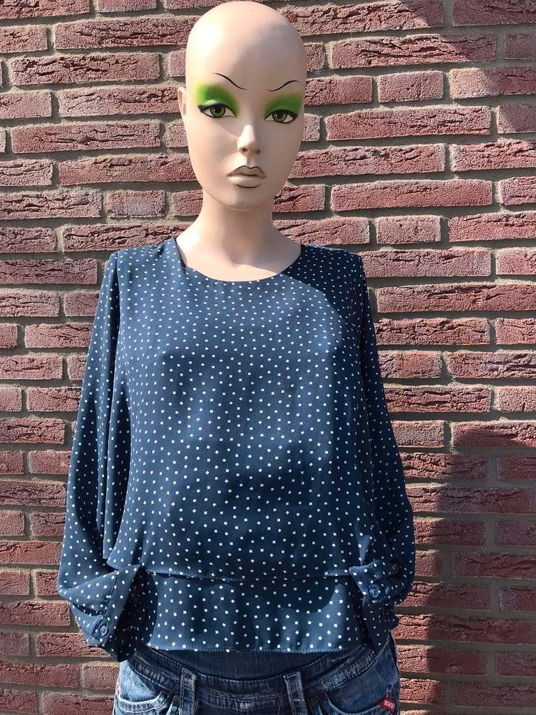 Top blauw met witte stippen Zara XS, Blauw, Zara, Ophalen of Verzenden, Zo goed als nieuw