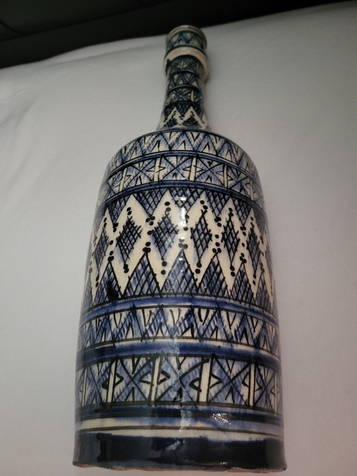 Vintage Marokkaanse Safi Keramiek Vaas - Handgemaakt, Ophalen of Verzenden