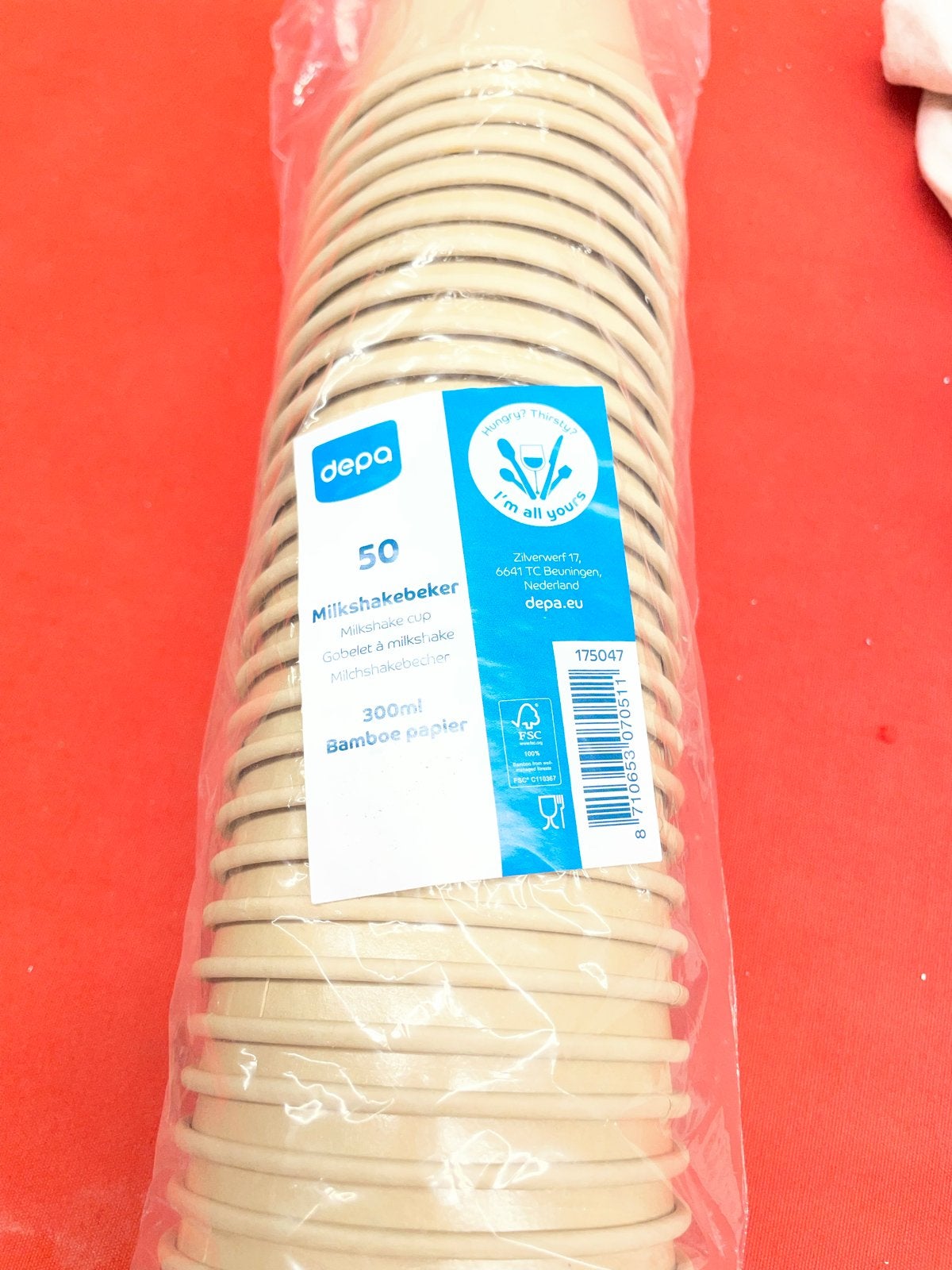 Bamboe depa milkshake bekers  1000 stuks, Ophalen of Verzenden, Nieuw