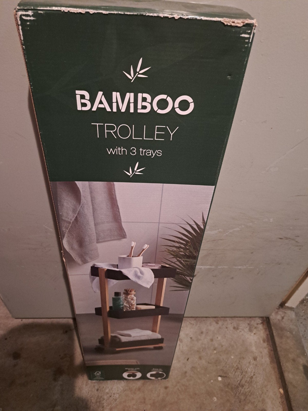 Bamboe trolley met 3 etages, Ophalen, Nieuw