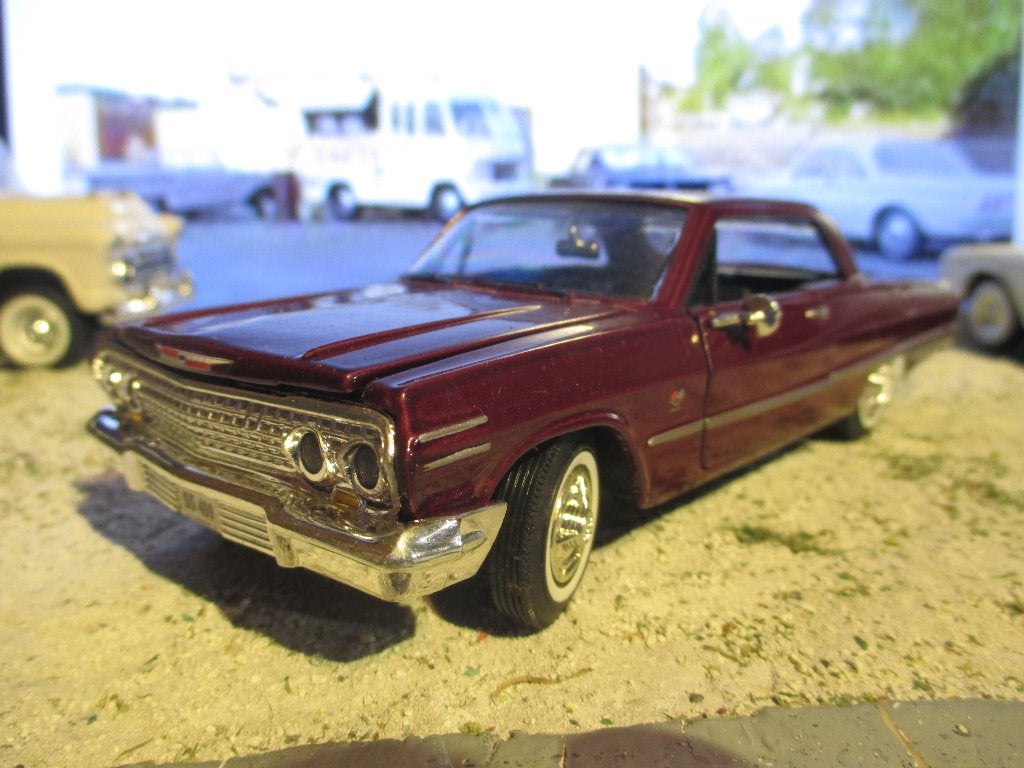 1:29 1963 Chevrolet Impala SS - Anson burgundy, Ophalen of Verzenden, Nieuw, Maisto