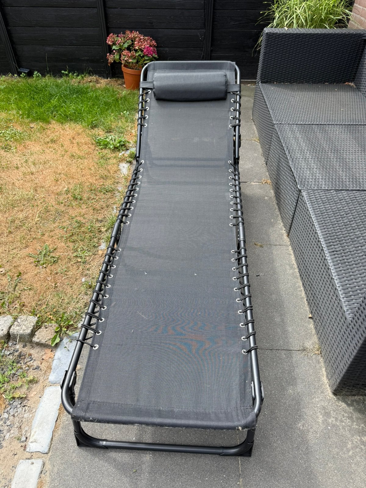 Bijna nieuw ligbed, stretcher met of zonder kussen, Ophalen, Zo goed als nieuw, Aluminium