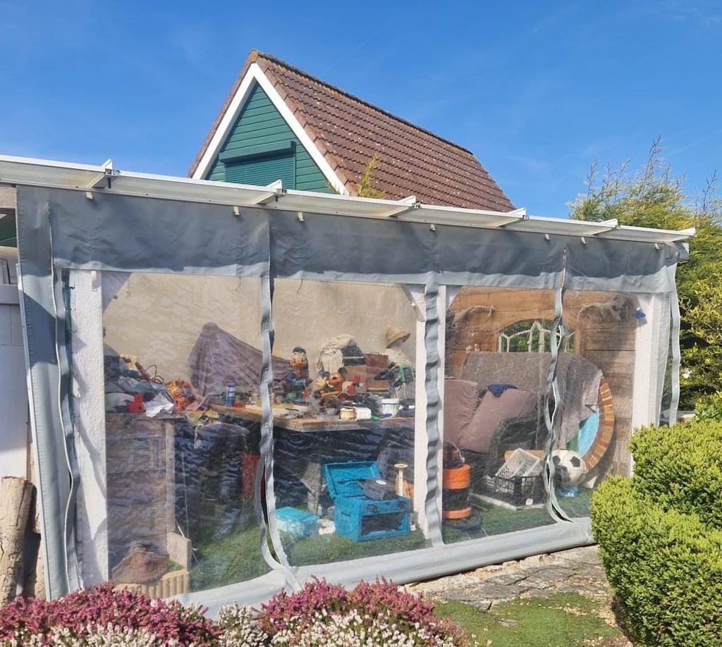 Veranda /overkapping zijwand PVC + ramen | 5.10 meter | 2.50, Ophalen, Gebruikt, 5 tot 8 meter, Minder dan 4 meter