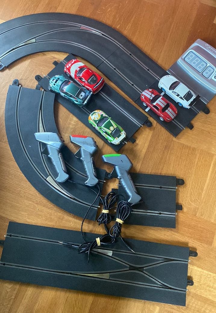 Grote Scalextric Digital racebaan + 5 autos, Ophalen of Verzenden, Zo goed als nieuw, Elektrisch, Overige merken