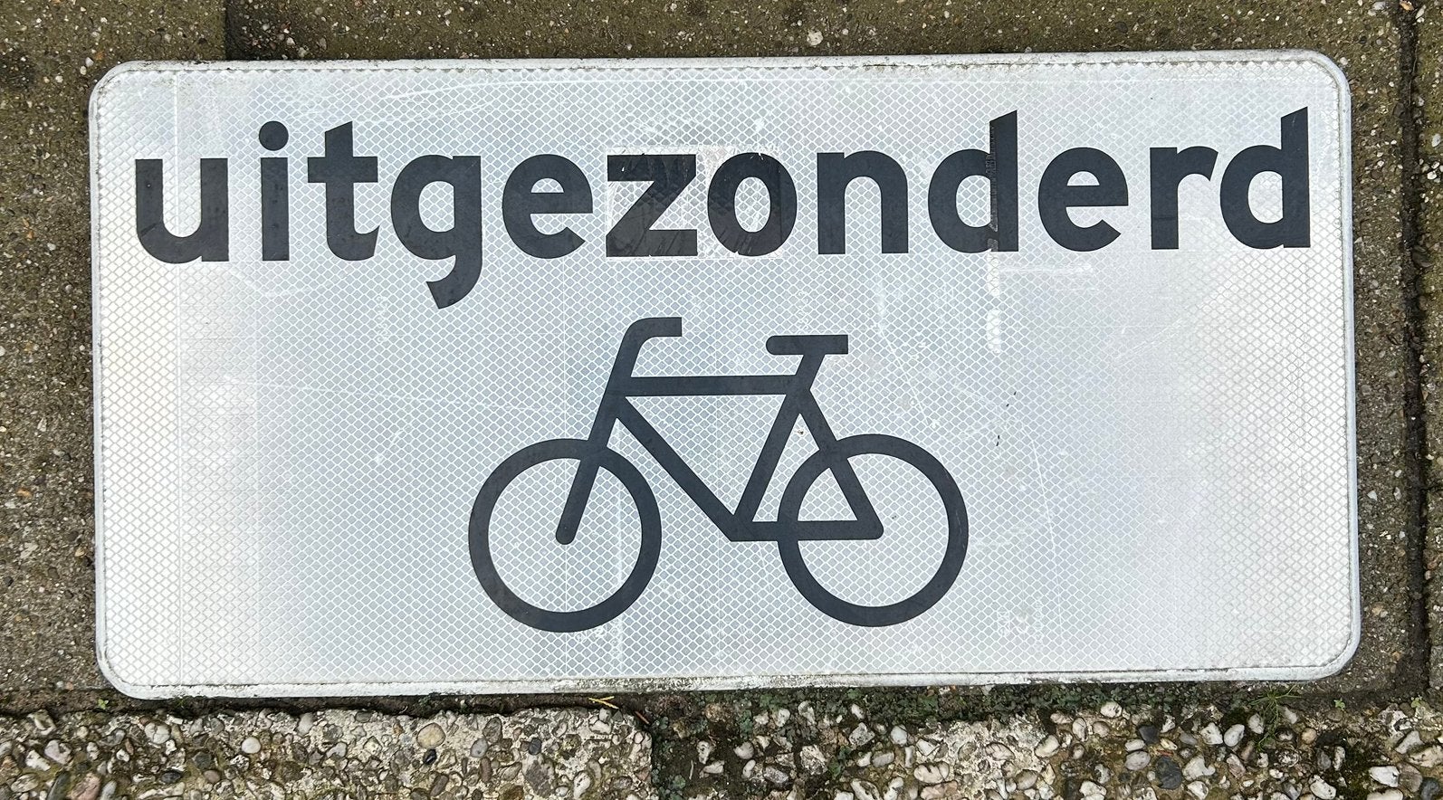 Metalen verkeersbord uitgezonderd fietsen, Ophalen, Zo goed als nieuw, Gebruiksvoorwerp