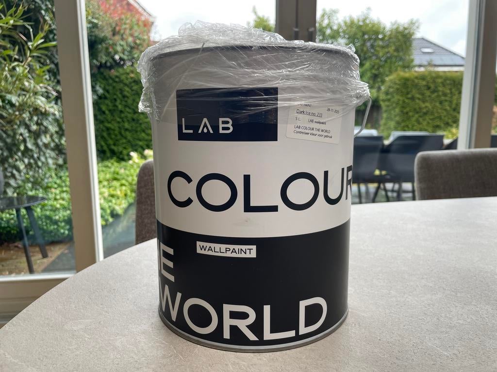 Ongeopend Lab Paint muurverf 5 liter Dark Ice nummer 233, Overige kleuren, 5 tot 10 liter, Nieuw, Ophalen of Verzenden