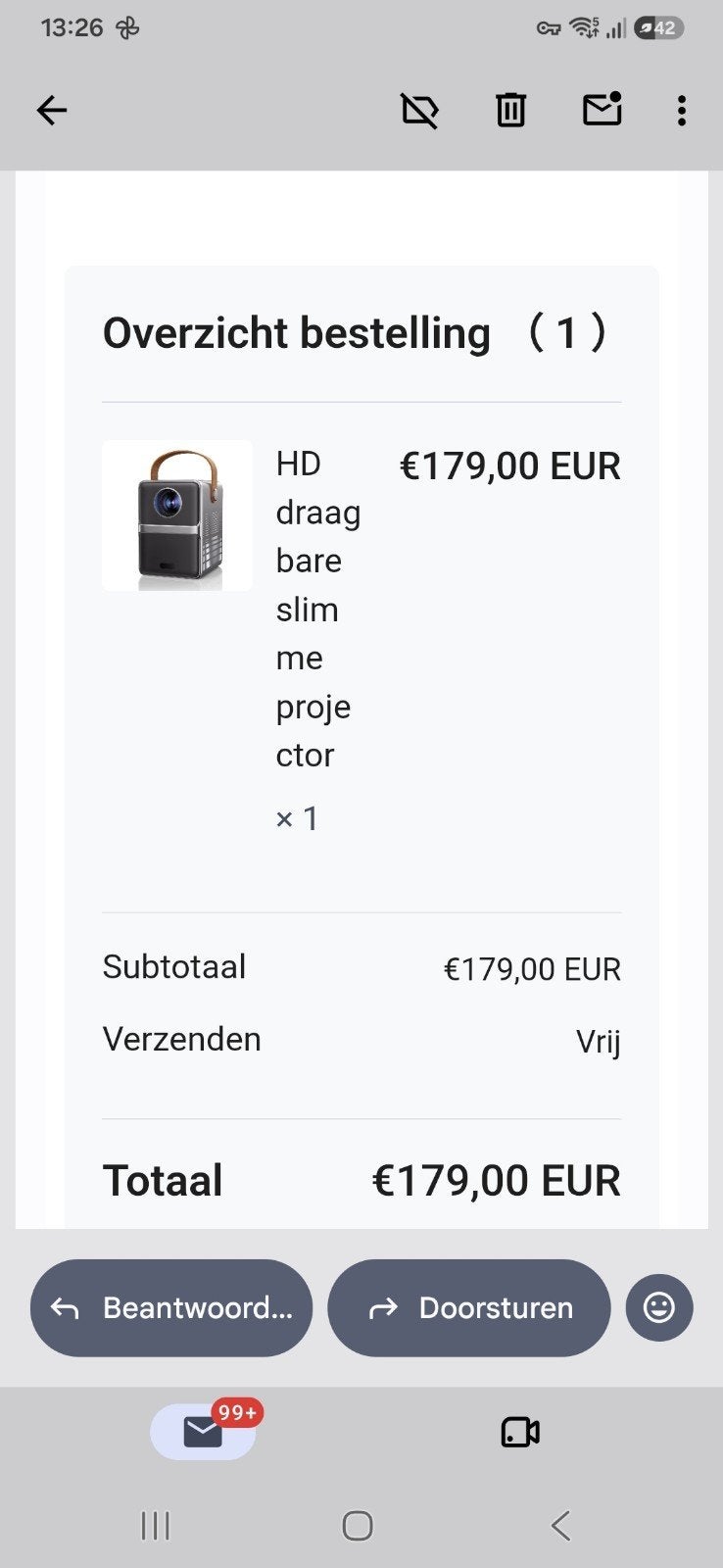 Yector Draagbare Intelligente Projector - HD LED, HD (720), Nieuw, Ophalen of Verzenden, LED