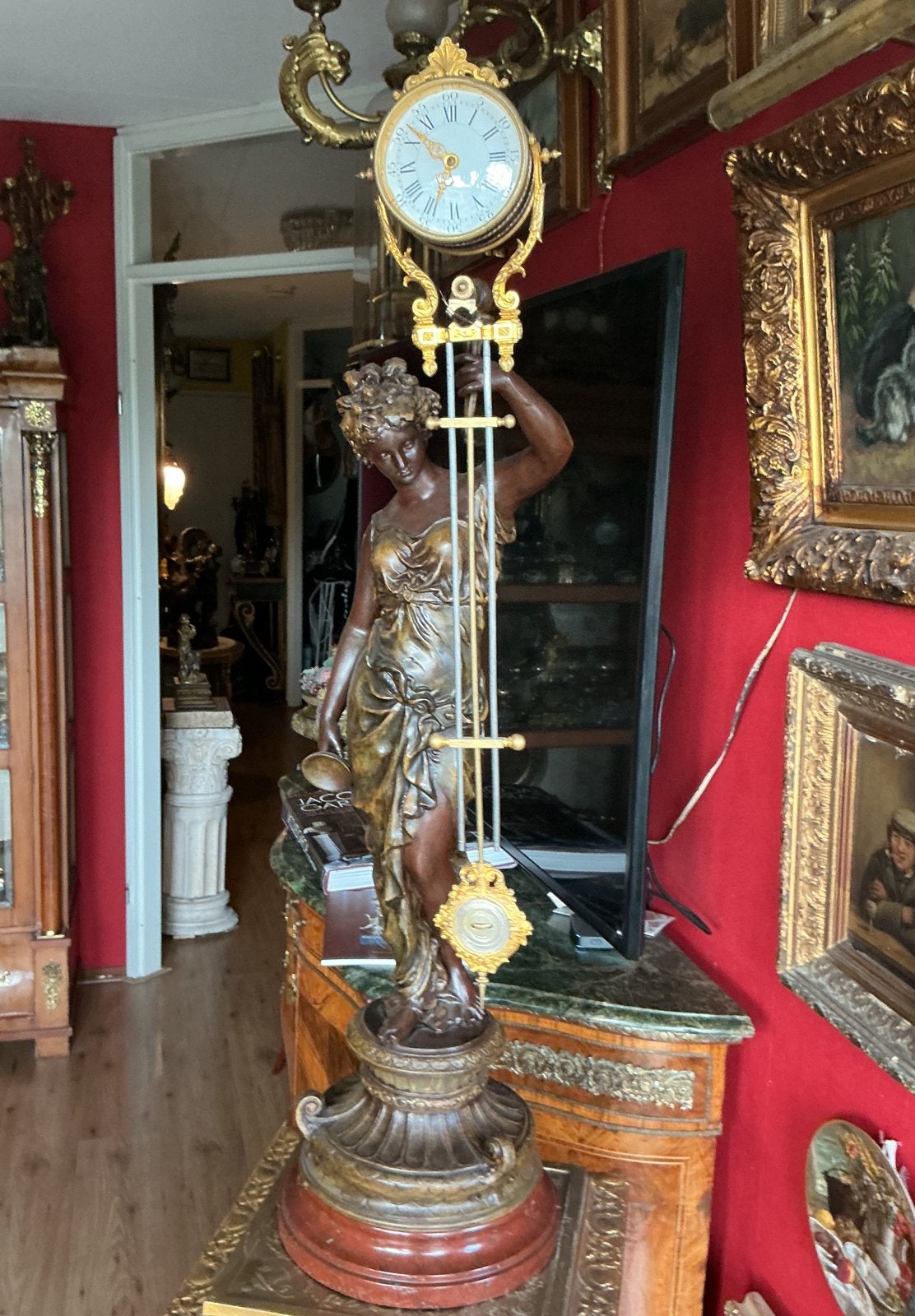 90 cm hoge mysterieuze klok met perfect lopend uurwerk, Antiek en Kunst, Antiek | Klokken, Ophalen