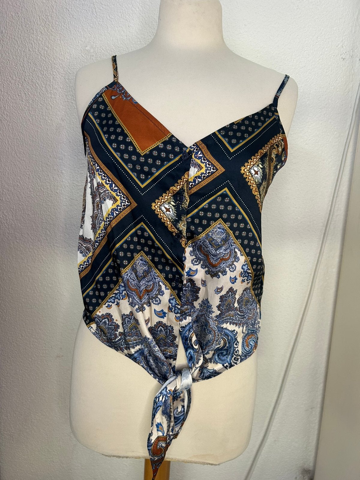 Dames spaghetti hemdje | H&M | maat S/36 | als nieuw, Blauw, Ophalen of Verzenden, Zo goed als nieuw, Maat 36 (S)