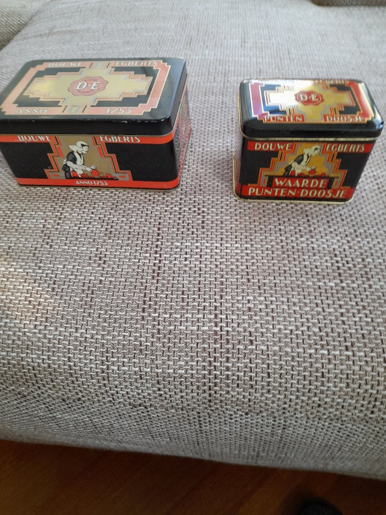 Douwe Egberts blikjes, Ophalen of Verzenden, Gebruikt, Koffie, Douwe Egberts