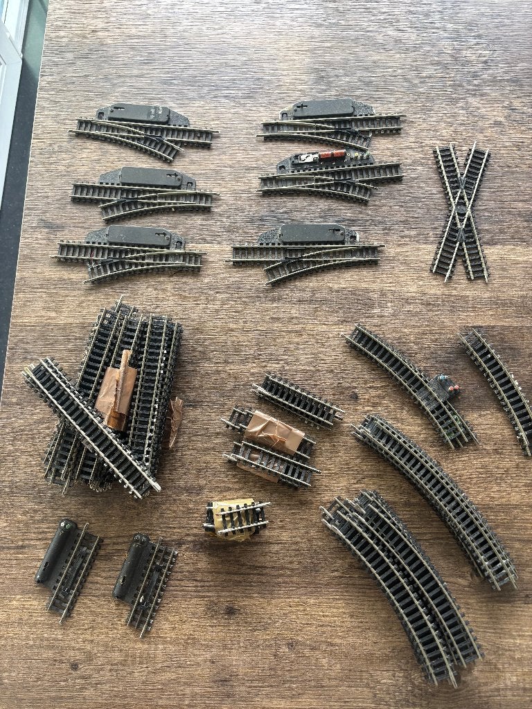 Trix H0 rails – 77 delen incl. wissels, Gebruikt, Gelijkstroom, Trix, Rails