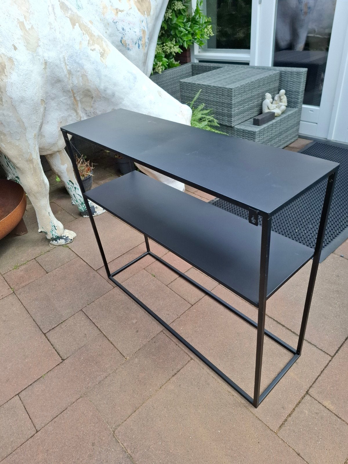 Stalen sidetable, tafeltje 100x30x85, Huis en Inrichting, Tafels | Sidetables, Ophalen