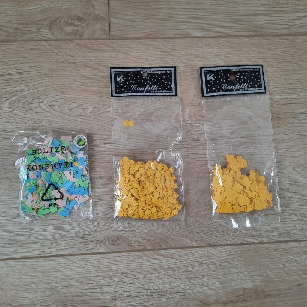 3x plastic confetti Pasen Paasfeest lente decoratie, Diversen, Ophalen of Verzenden, Nieuw