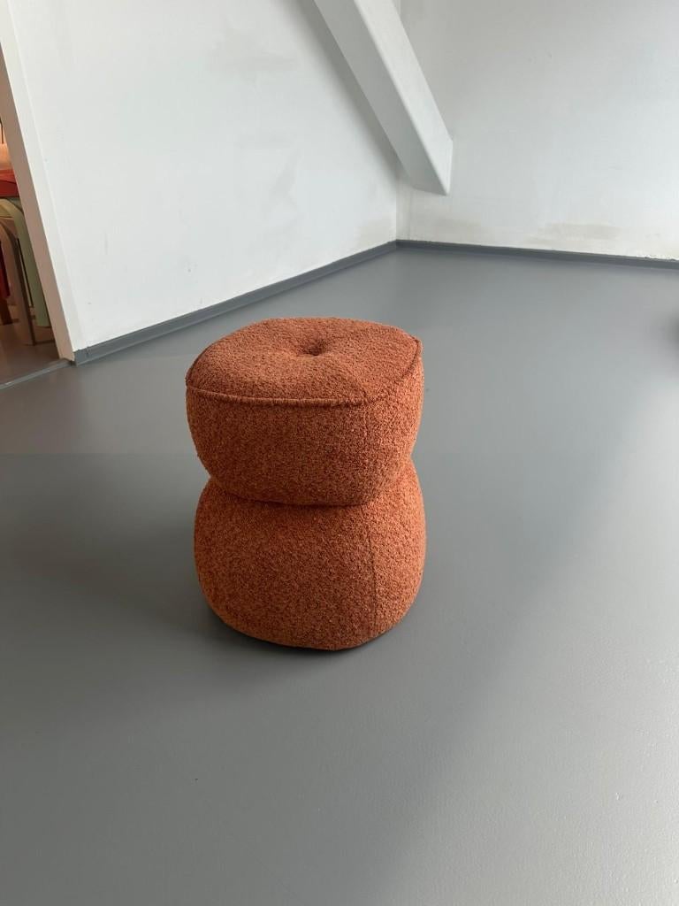 Tenzo poef, boucle koraal, Ophalen, Twee, Nieuw, Stof