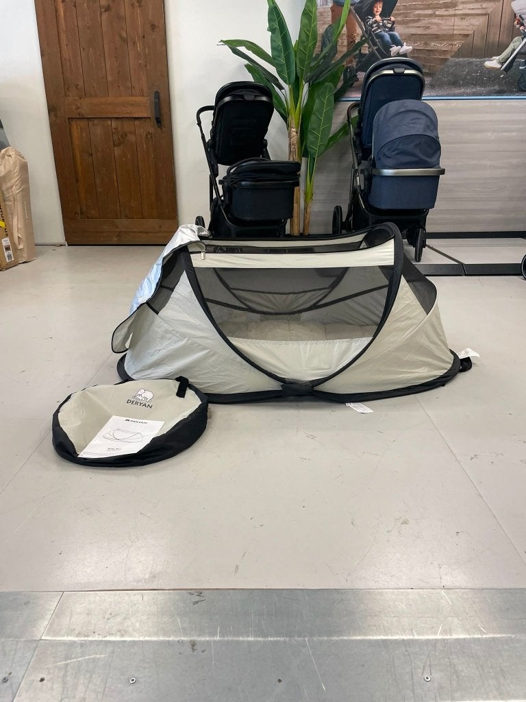 BabyBox baby tentje Campingbedje + katoenen dekje - Cream, Ophalen of Verzenden, Zo goed als nieuw, Overige vormen