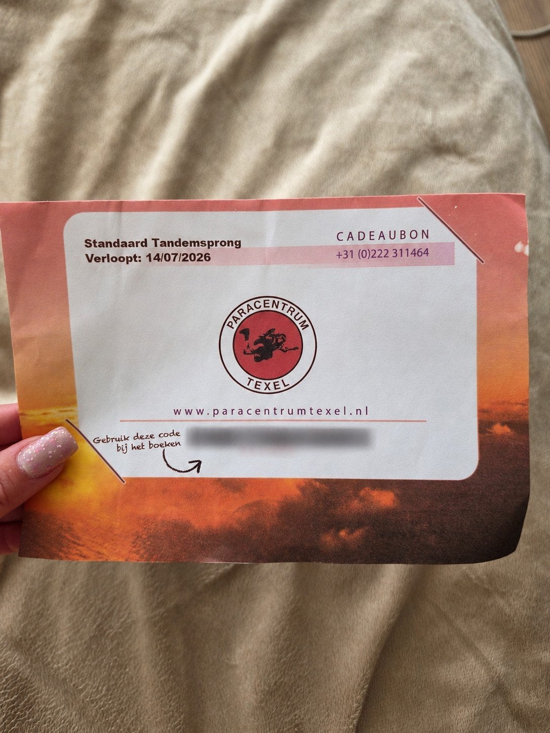 Paracentrum Texel Tandem Skydive Voucher, Tickets en Kaartjes, Eén persoon