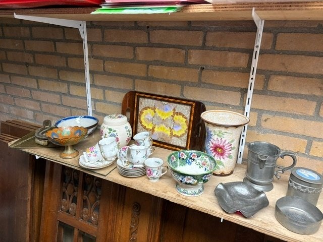 Divers antiek/vintage glaswerk/porselein, curiosa, decoratie, Ophalen, Vintage, Gebruikt, Meerkleurig
