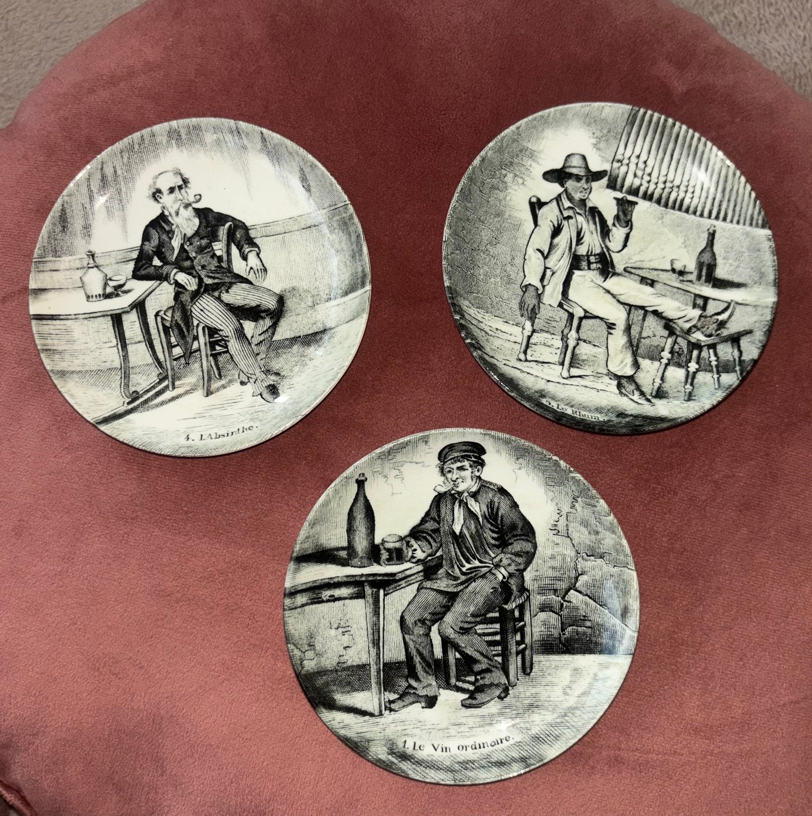 Uniek trio Royal Sphinx Maastricht Drank Verzamelbordjes, Verzenden