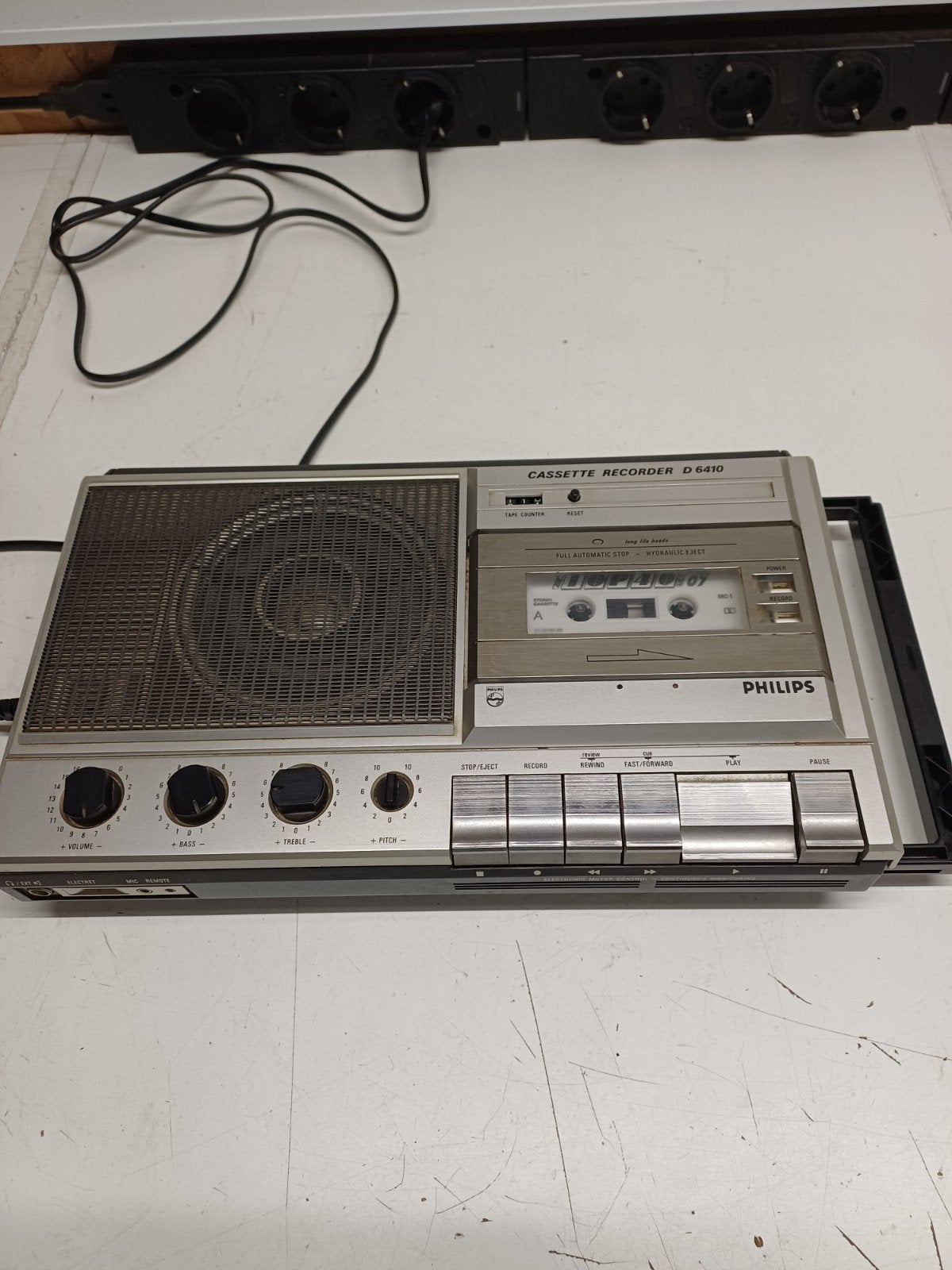 Philips D6410 Cassette Recorder uit begin jaren '80 Werkend, Ophalen of Verzenden, Enkel, Philips, Tiptoetsen