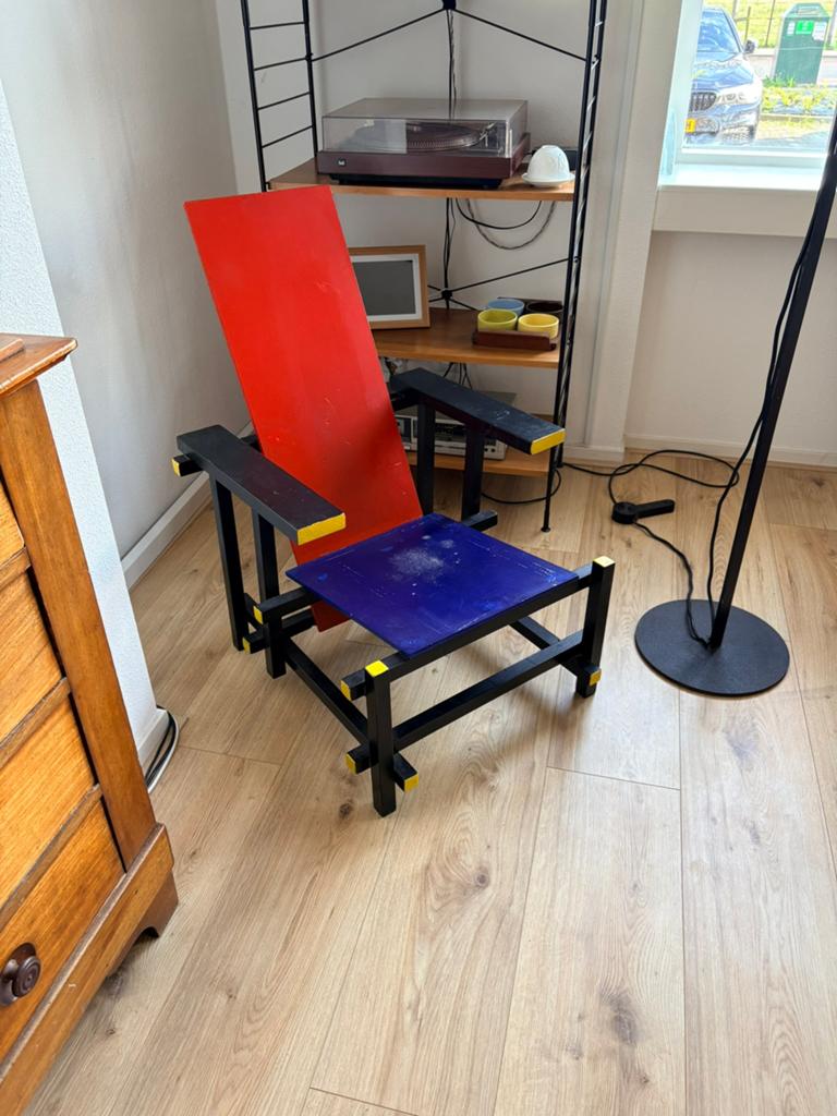 Opknap project replica Rietveld rood blauwe stoel, Ophalen, Gebruikt, Overige kleuren, Rietveld