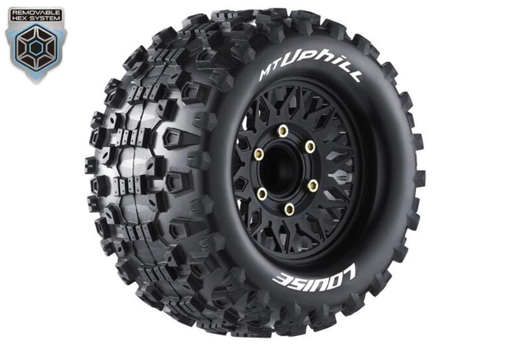 Louise RC MT-UPHILL 1/10 Monster Truck Banden op Zwarte Velg, Ophalen of Verzenden, Nieuw