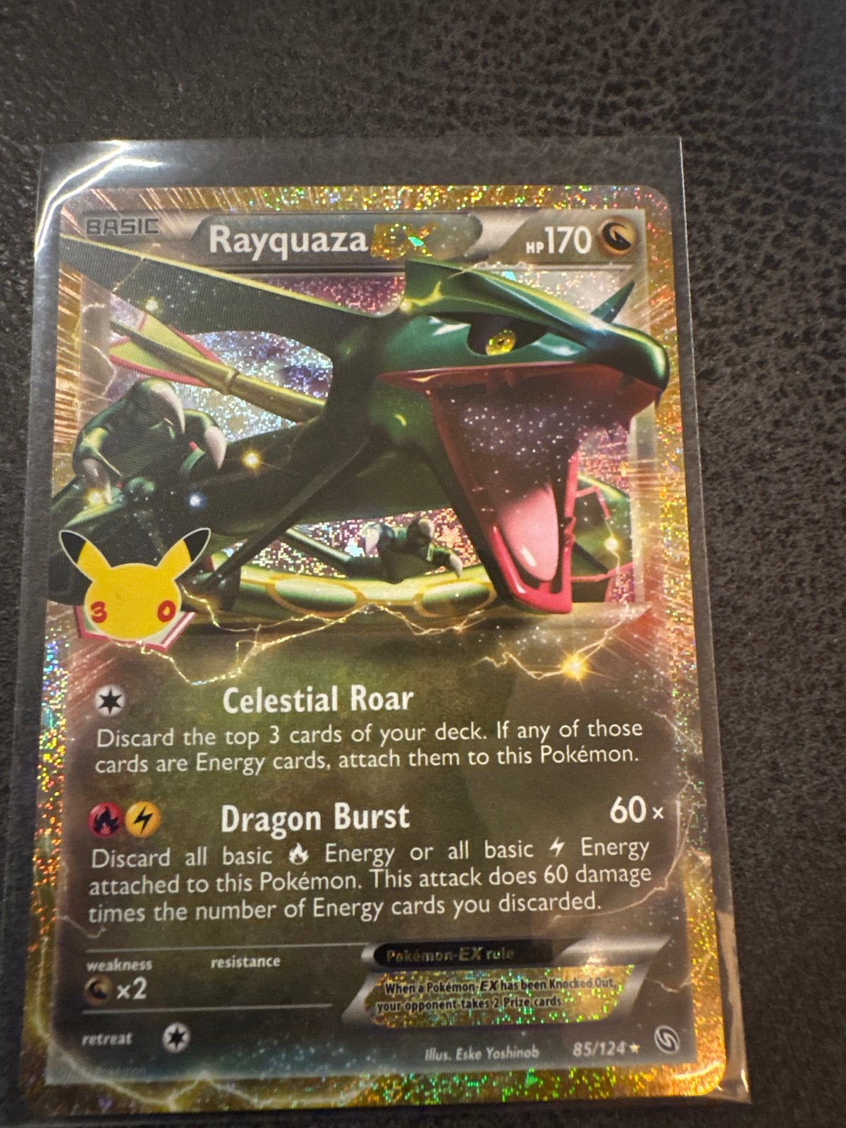 Pokémon Rayquaza 30th Anniversary Kaart, Ophalen of Verzenden, Zo goed als nieuw, Losse kaart, Foil