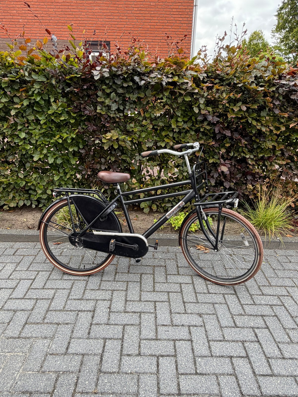 Zwarte transportfiets 26 inch, Terugtraprem, Gebruikt, Handrem, Ophalen