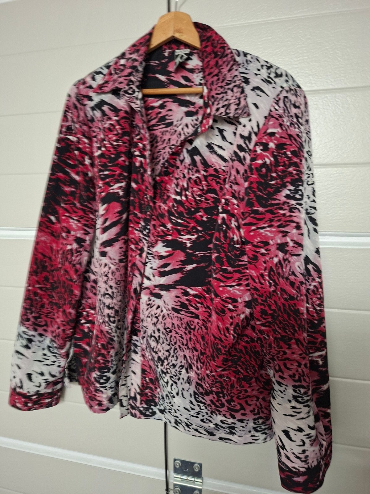 Casa Moda Overhemd Maat 50 - Rood/Zwart/Wit Print, Kleding | Dames, Ophalen of Verzenden, Zo goed als nieuw