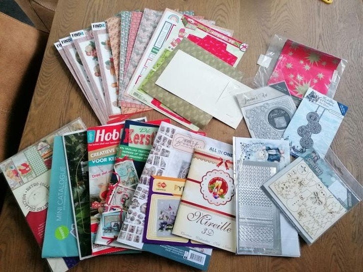 Hobbypakket kerstkaarten maken - Diverse materialen, Handgemaakt, Nieuw, Meerkleurig, Ophalen of Verzenden