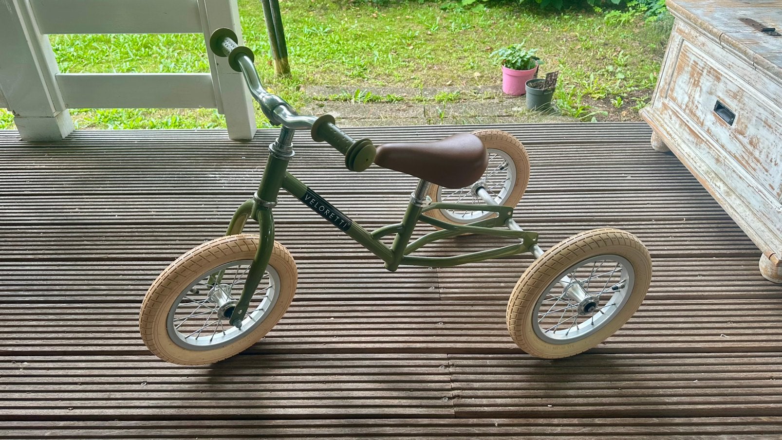 Veloretti loopfiets Mini/Tricycle (Desert Moss), Ophalen, Zo goed als nieuw, Minder dan 16 inch