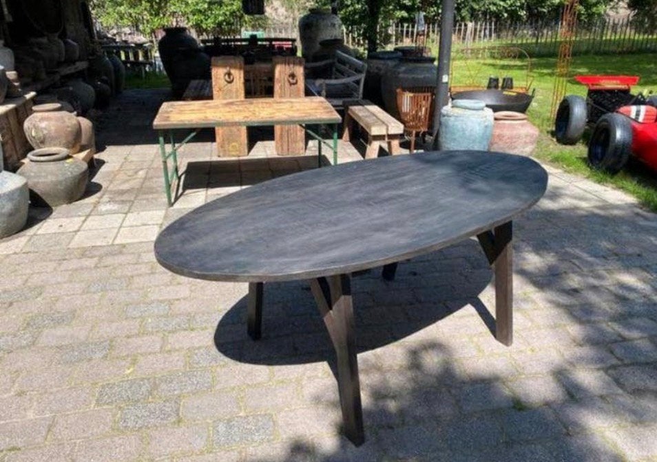 Nieuwe ovale tafel - OPRUIMING!, Ophalen, 100 tot 150 cm, Sober landelijk, Teakhout
