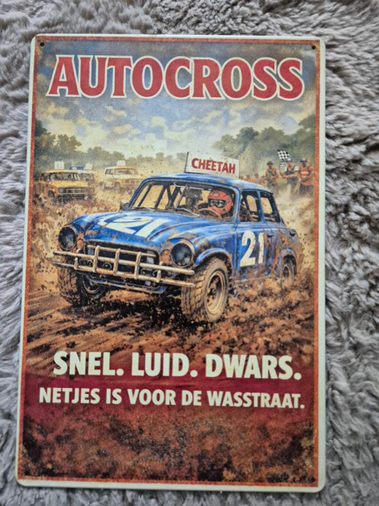 Autocross reclamebord, Ophalen of Verzenden, Nieuw, Reclamebord