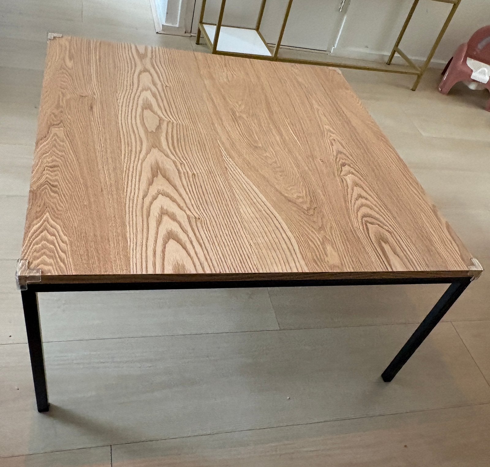 Houten salon tafel, Ophalen, Zo goed als nieuw, Vierkant, 50 tot 100 cm