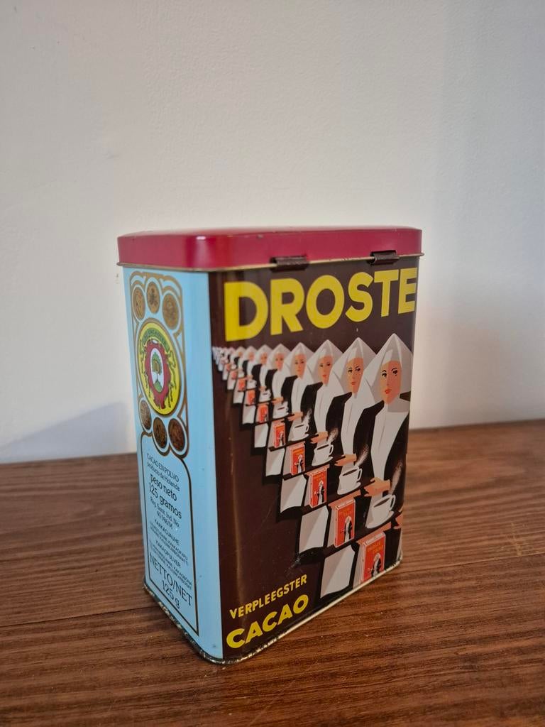 Vintage Droste Cacao Blik - Verpleegster Design, Ophalen of Verzenden, Gebruikt, Overige, Droste